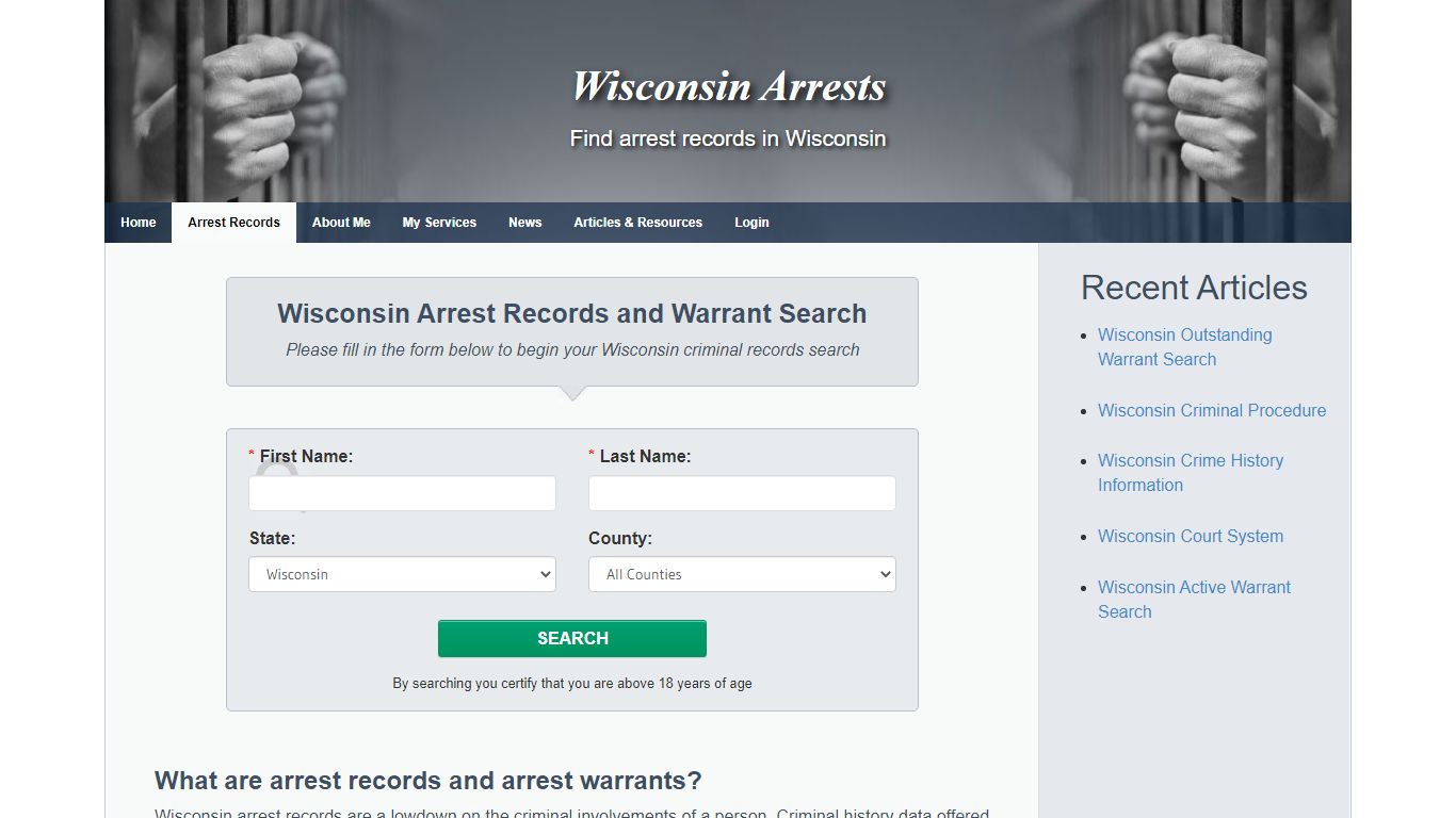 Wisconsin Arrest Records and Warrants Search - Wisconsin Arrests